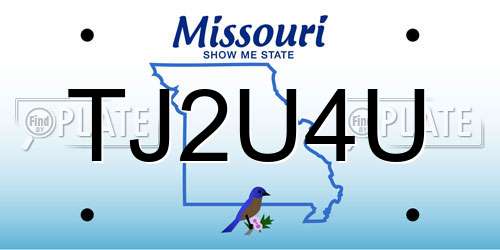 TJ2U4U Missouri License Plate