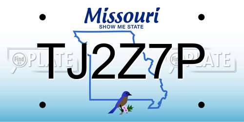 TJ2Z7P Missouri License Plate