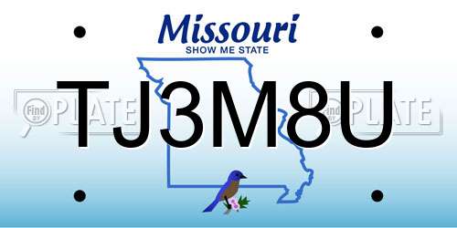 TJ3M8U Missouri License Plate
