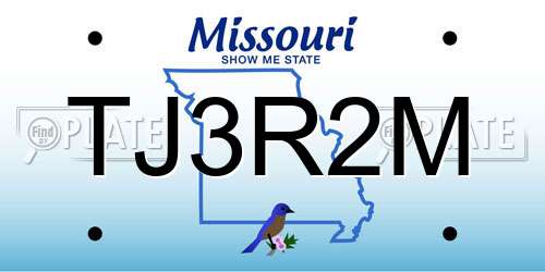 TJ3R2M Missouri License Plate