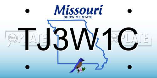 TJ3W1C Missouri License Plate