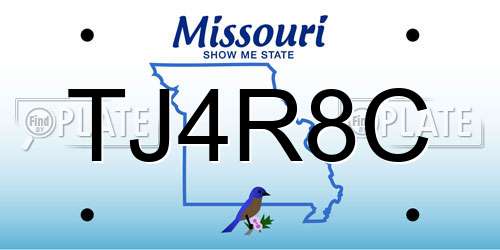 TJ4R8C Missouri License Plate