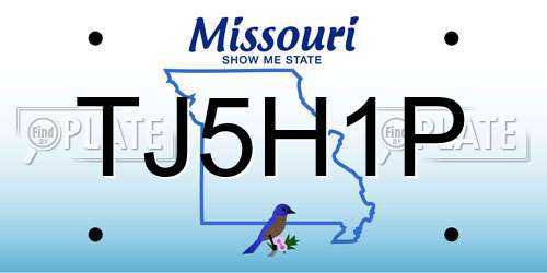 TJ5H1P Missouri License Plate