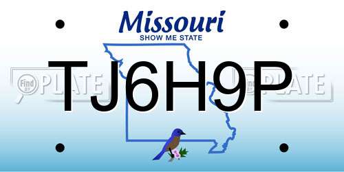 TJ6H9P Missouri License Plate
