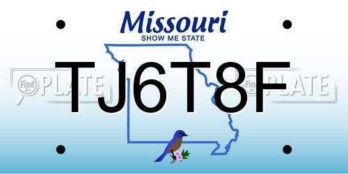 TJ6T8F Missouri License Plate