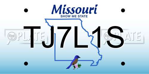 TJ7L1S Missouri License Plate