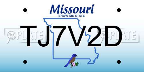 TJ7V2D Missouri License Plate