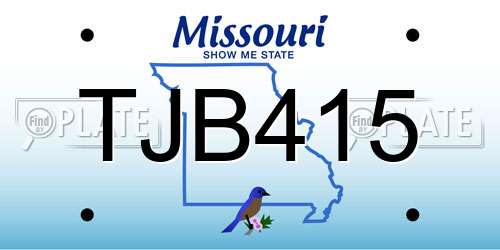 TJB415 Missouri License Plate