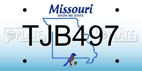 TJB497 Missouri License Plate
