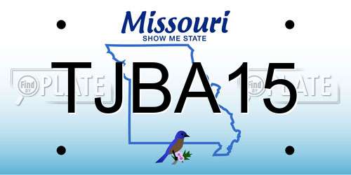 TJBA15 Missouri License Plate
