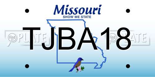 TJBA18 Missouri License Plate
