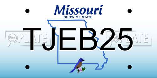 TJEB25 Missouri License Plate
