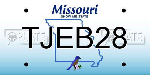 TJEB28 Missouri License Plate