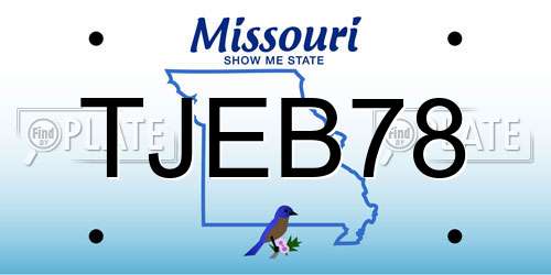 TJEB78 Missouri License Plate