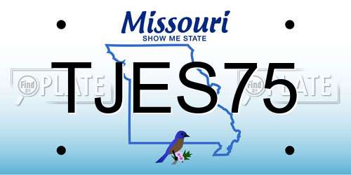 TJES75 Missouri License Plate