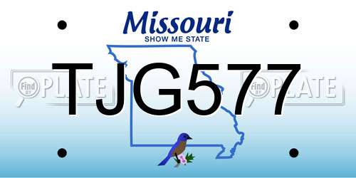TJG577 Missouri License Plate