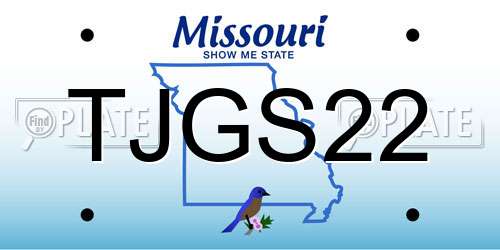 TJGS22 Missouri License Plate