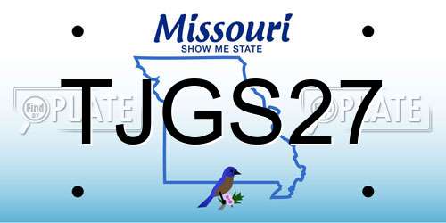 TJGS27 Missouri License Plate
