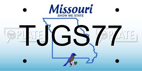 TJGS77 Missouri License Plate