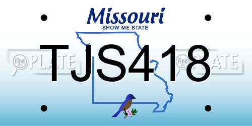 TJS418 Missouri License Plate