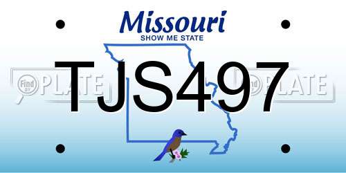 TJS497 Missouri License Plate