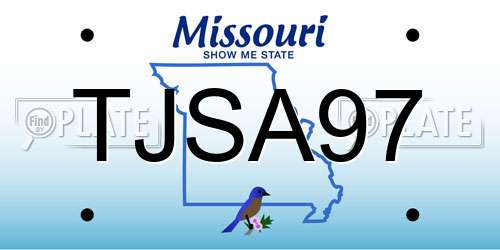 TJSA97 Missouri License Plate