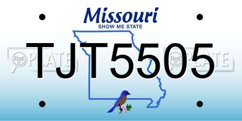 TJT5505 Missouri License Plate