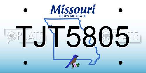 TJT5805 Missouri License Plate