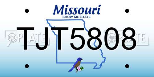 TJT5808 Missouri License Plate