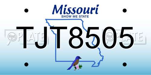 TJT8505 Missouri License Plate