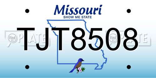TJT8508 Missouri License Plate