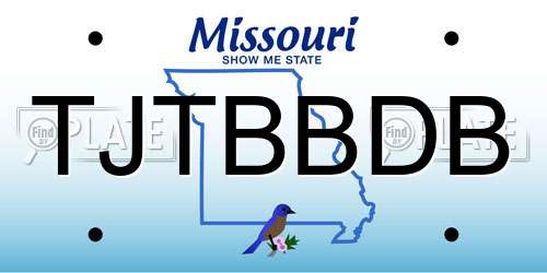 TJTBBDB Missouri License Plate