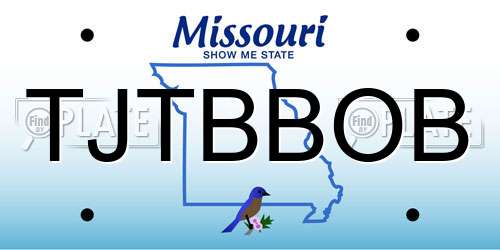 TJTBBOB Missouri License Plate