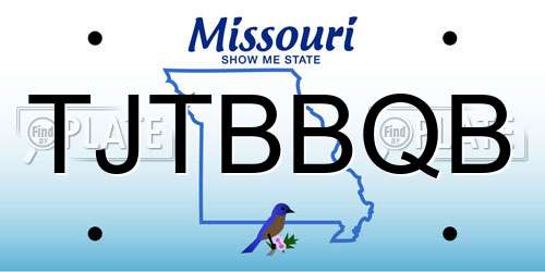 TJTBBQB Missouri License Plate