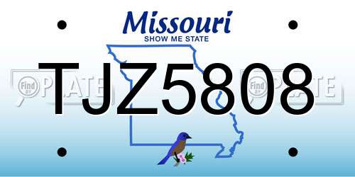 TJZ5808 Missouri License Plate