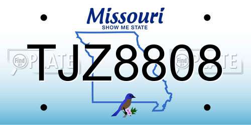 TJZ8808 Missouri License Plate