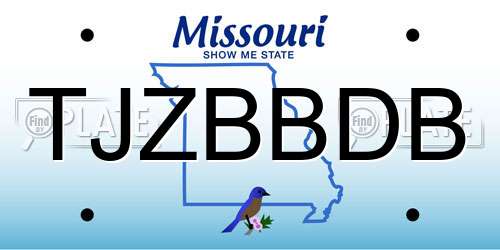 TJZBBDB Missouri License Plate