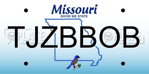 TJZBBOB Missouri License Plate