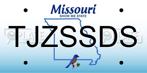 TJZSSDS Missouri License Plate