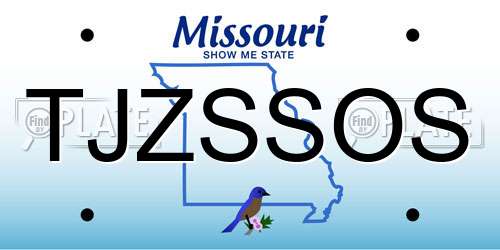 TJZSSOS Missouri License Plate