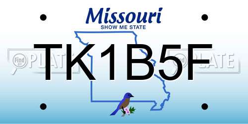 TK1B5F Missouri License Plate