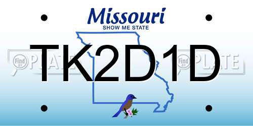 TK2D1D Missouri License Plate