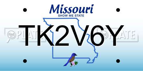 TK2V6Y Missouri License Plate