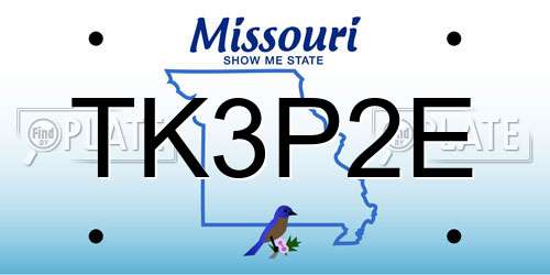 TK3P2E Missouri License Plate