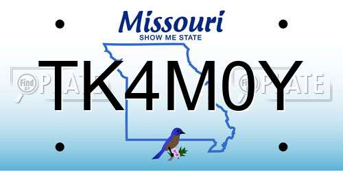 TK4M0Y Missouri License Plate