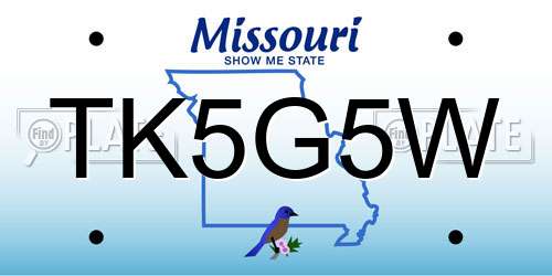TK5G5W Missouri License Plate