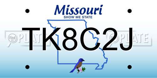TK8C2J Missouri License Plate