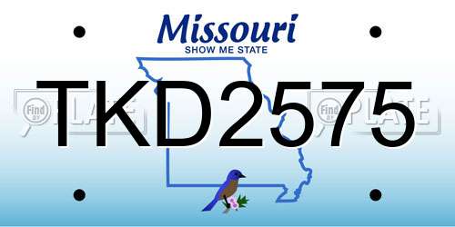 TKD2575 Missouri License Plate