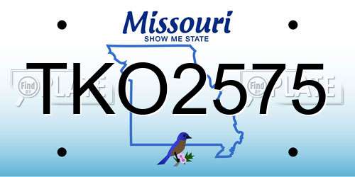 TKO2575 Missouri License Plate