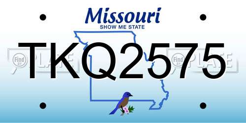 TKQ2575 Missouri License Plate
